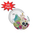 Tequila Sugar Skull 1.75  Button (100 pack) 