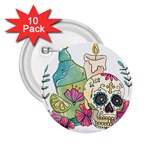 Tequila Sugar Skull 2.25  Button (10 pack)