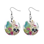 Tequila Sugar Skull 1  Button Earrings