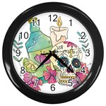 Tequila Sugar Skull Wall Clock (Black)