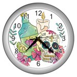 Tequila Sugar Skull Wall Clock (Silver)