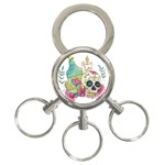 Tequila Sugar Skull 3-Ring Key Chain