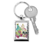 Tequila Sugar Skull Key Chain (Rectangle)