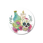 Tequila Sugar Skull Magnet 3  (Round)