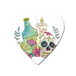 Tequila Sugar Skull Magnet (Heart)