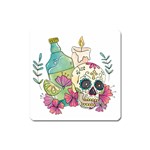 Tequila Sugar Skull Magnet (Square)