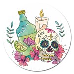 Tequila Sugar Skull Magnet 5  (Round)