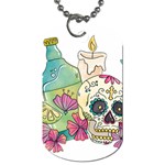 Tequila Sugar Skull Dog Tag (One Side)