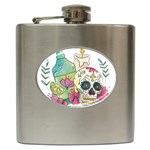 Tequila Sugar Skull Hip Flask (6 oz)