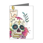 Tequila Sugar Skull Mini Greeting Card