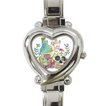 Tequila Sugar Skull Heart Italian Charm Watch