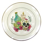 Tequila Sugar Skull Porcelain Plate