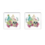 Tequila Sugar Skull Cufflinks (Square)