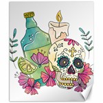 Tequila Sugar Skull Canvas 8  x 10 