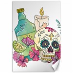 Tequila Sugar Skull Canvas 12  x 18 