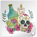 Tequila Sugar Skull Canvas 16  x 16 