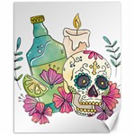 Tequila Sugar Skull Canvas 16  x 20 