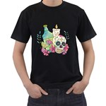 Tequila Sugar Skull Men s T-Shirt (Black)