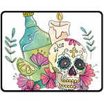 Tequila Sugar Skull Fleece Blanket (Medium)