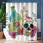 Tequila Sugar Skull Shower Curtain 60  x 72  (Medium)