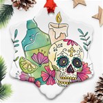 Tequila Sugar Skull Ornament (Snowflake)