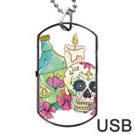 Tequila Sugar Skull Dog Tag USB Flash (One Side)