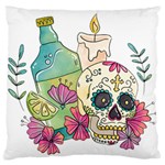 Tequila Sugar Skull Large Cushion Case (One Side)