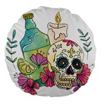 Tequila Sugar Skull Large 18  Premium Round Cushion 