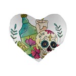 Tequila Sugar Skull Standard 16  Premium Heart Shape Cushion 