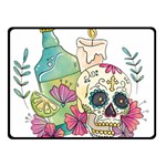 Tequila Sugar Skull Double Sided Fleece Blanket (Small)