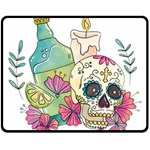 Tequila Sugar Skull Double Sided Fleece Blanket (Medium)