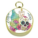 Tequila Sugar Skull Gold Compass