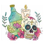 Tequila Sugar Skull Double Sided Flano Blanket (Small)