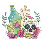 Tequila Sugar Skull Double Sided Flano Blanket (Medium)