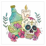 Tequila Sugar Skull Large Satin Scarf (Square)