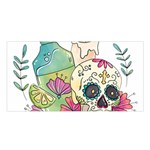 Tequila Sugar Skull Satin Shawl