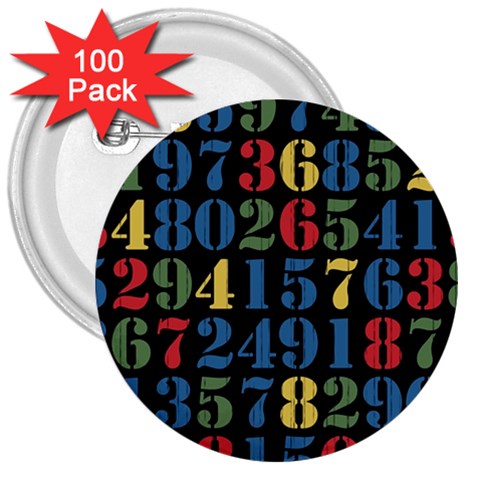 pop038a 3  Button (100 pack) from ArtsNow.com Front