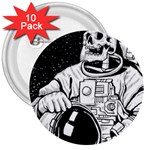 Halloween Skeleton Astronaut 3  Button (10 pack)