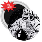 Halloween Skeleton Astronaut 3  Magnet (10 pack)