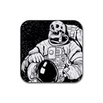 Halloween Skeleton Astronaut Rubber Coaster (Square)