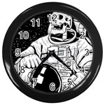 Halloween Skeleton Astronaut Wall Clock (Black)