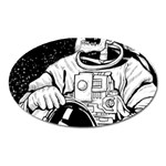 Halloween Skeleton Astronaut Magnet (Oval)