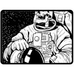 Halloween Skeleton Astronaut Fleece Blanket (Large)