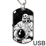 Halloween Skeleton Astronaut Dog Tag USB Flash (One Side)