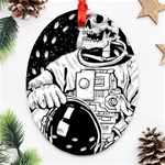 Halloween Skeleton Astronaut Ornament (Oval Filigree)