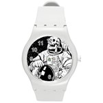 Halloween Skeleton Astronaut Round Plastic Sport Watch (M)