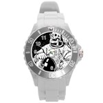 Halloween Skeleton Astronaut Round Plastic Sport Watch (L)