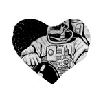 Halloween Skeleton Astronaut Standard 16  Premium Heart Shape Cushion 