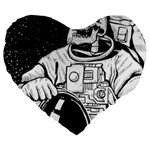 Halloween Skeleton Astronaut Large 19  Premium Heart Shape Cushion