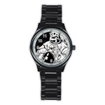 Halloween Skeleton Astronaut Stainless Steel Round Watch